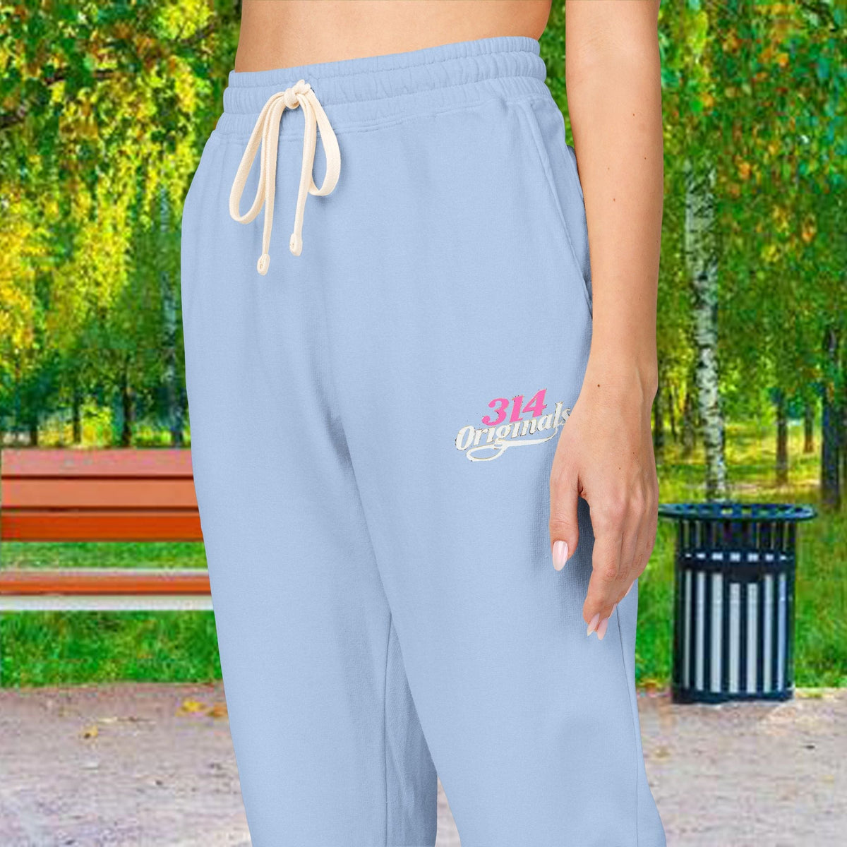 Embroidered Fleece Sweatpants — Soft Garment-Dyed Lounge Joggers - 314 Originals