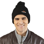 Embroidered Pom-Pom Knit Beanie – Cozy Winter Hat with Small Script Logo - 314 Originals