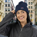 Embroidered Pom-Pom Knit Cap — '314 Originals' Beanie - 314 Originals