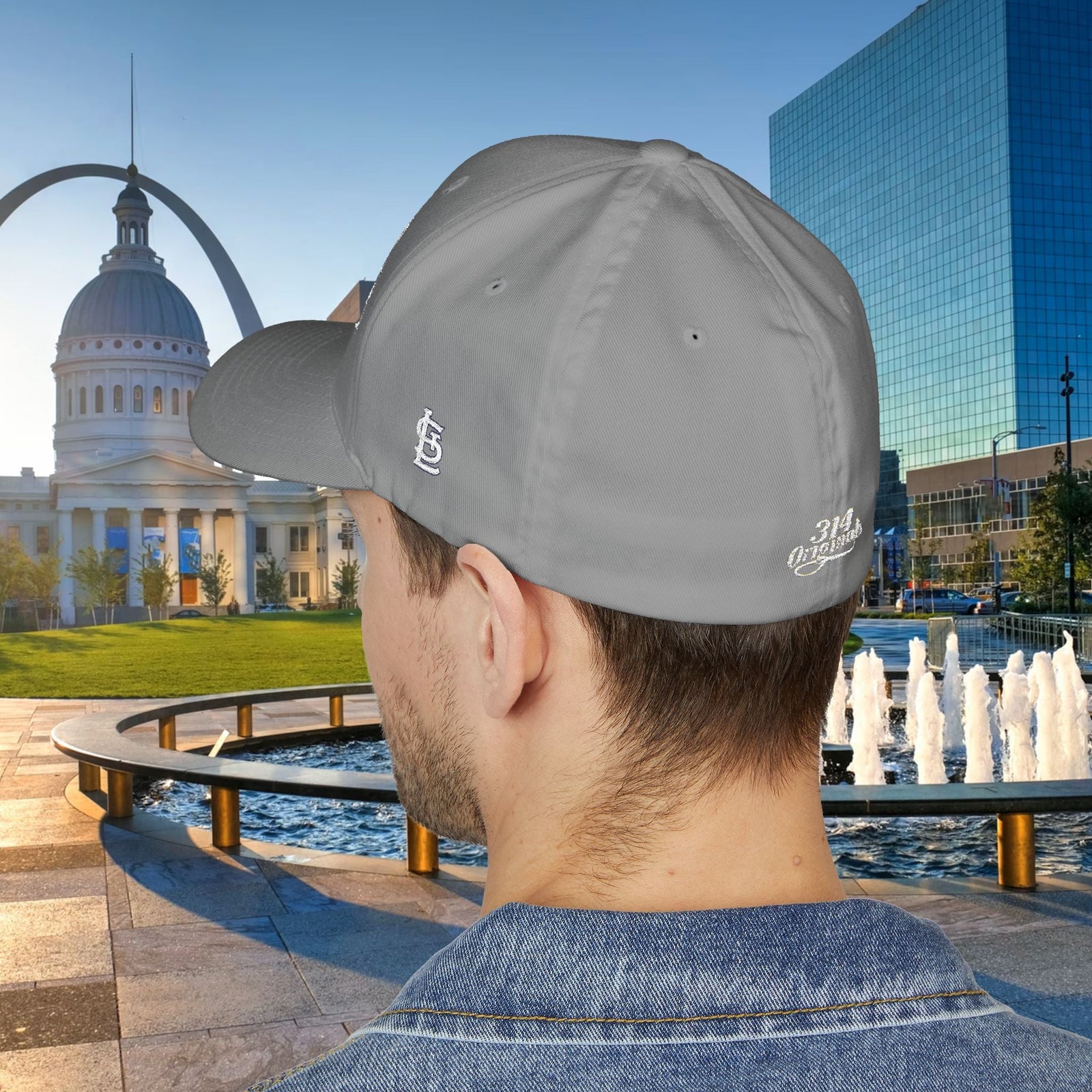 Embroidered "St. Louis" Closed-Back Structured Cap — Baseball Hat with 314 Retro Logo - 314 Originals