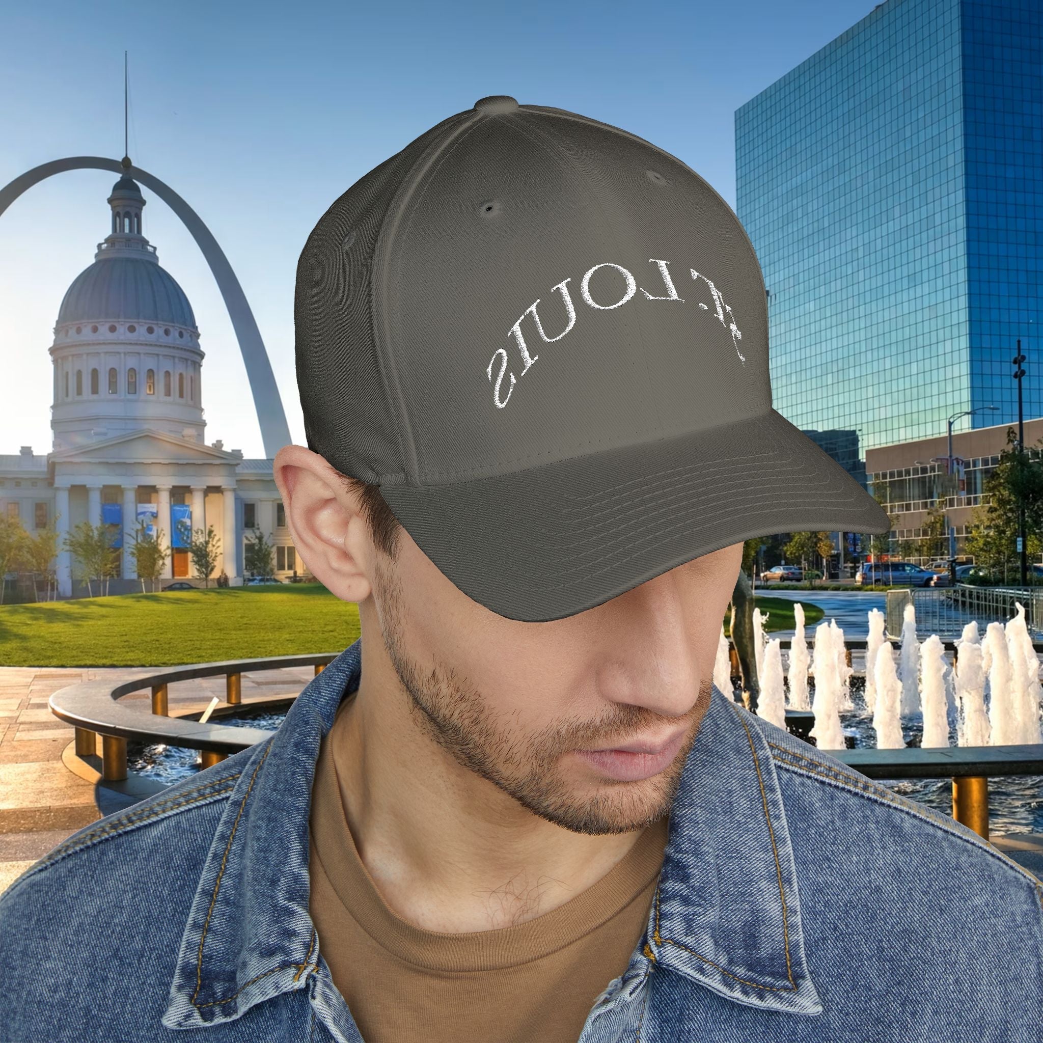 Embroidered "St. Louis" Closed-Back Structured Cap — Baseball Hat with 314 Retro Logo - 314 Originals