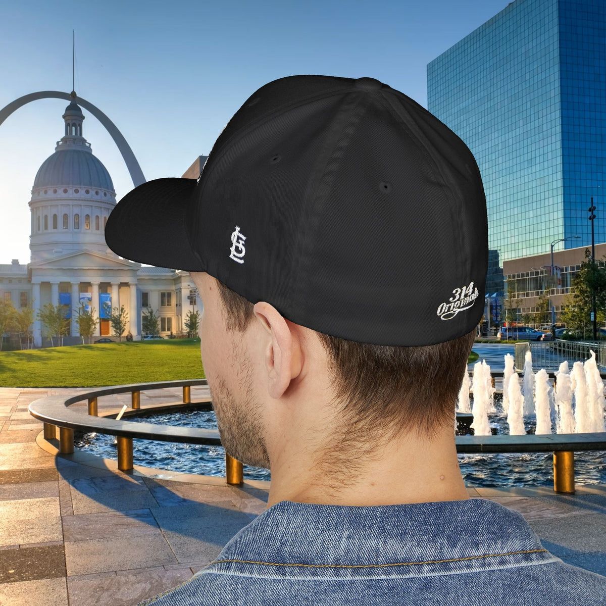 Embroidered "St. Louis" Closed-Back Structured Cap — Baseball Hat with 314 Retro Logo - 314 Originals
