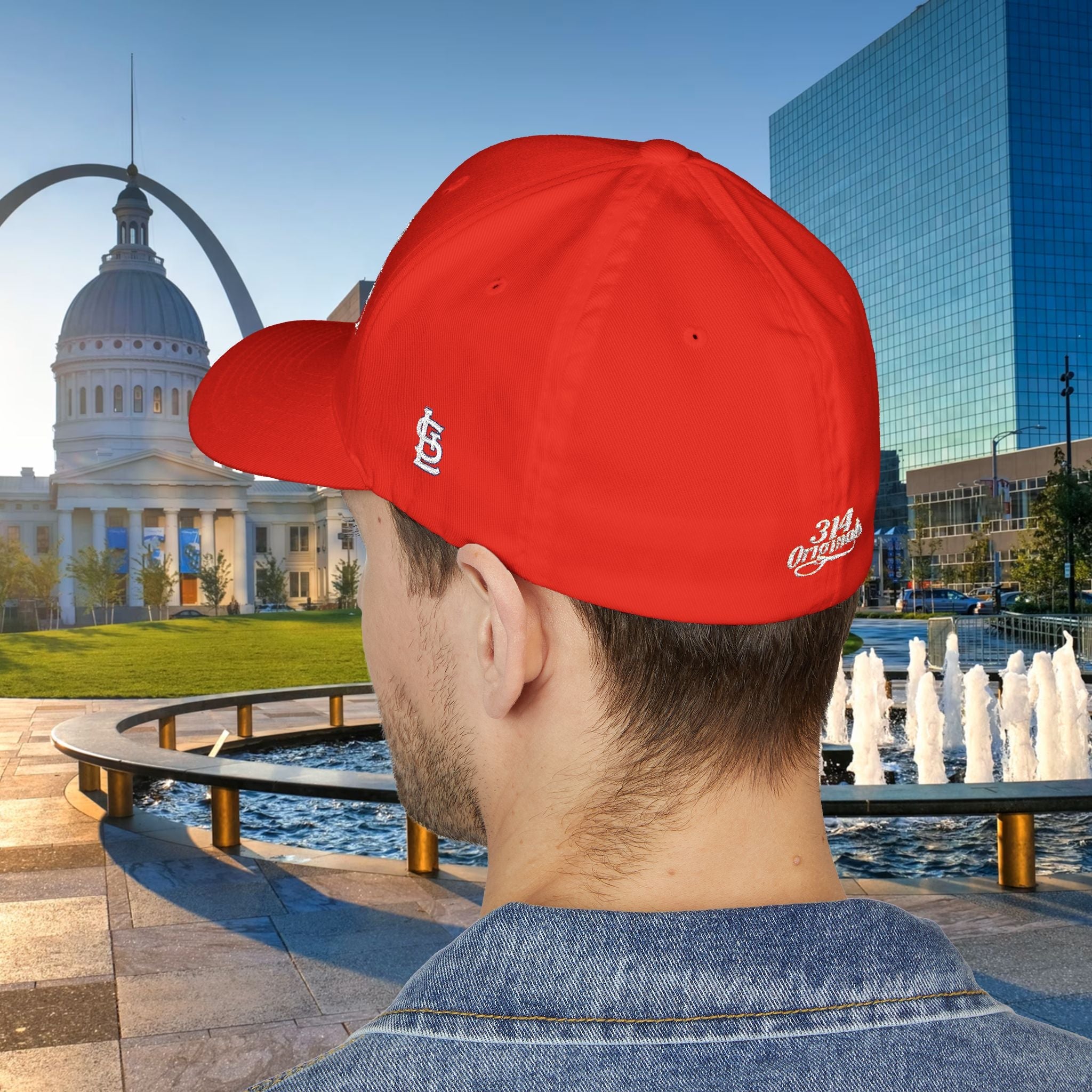 Embroidered "St. Louis" Closed-Back Structured Cap — Baseball Hat with 314 Retro Logo - 314 Originals