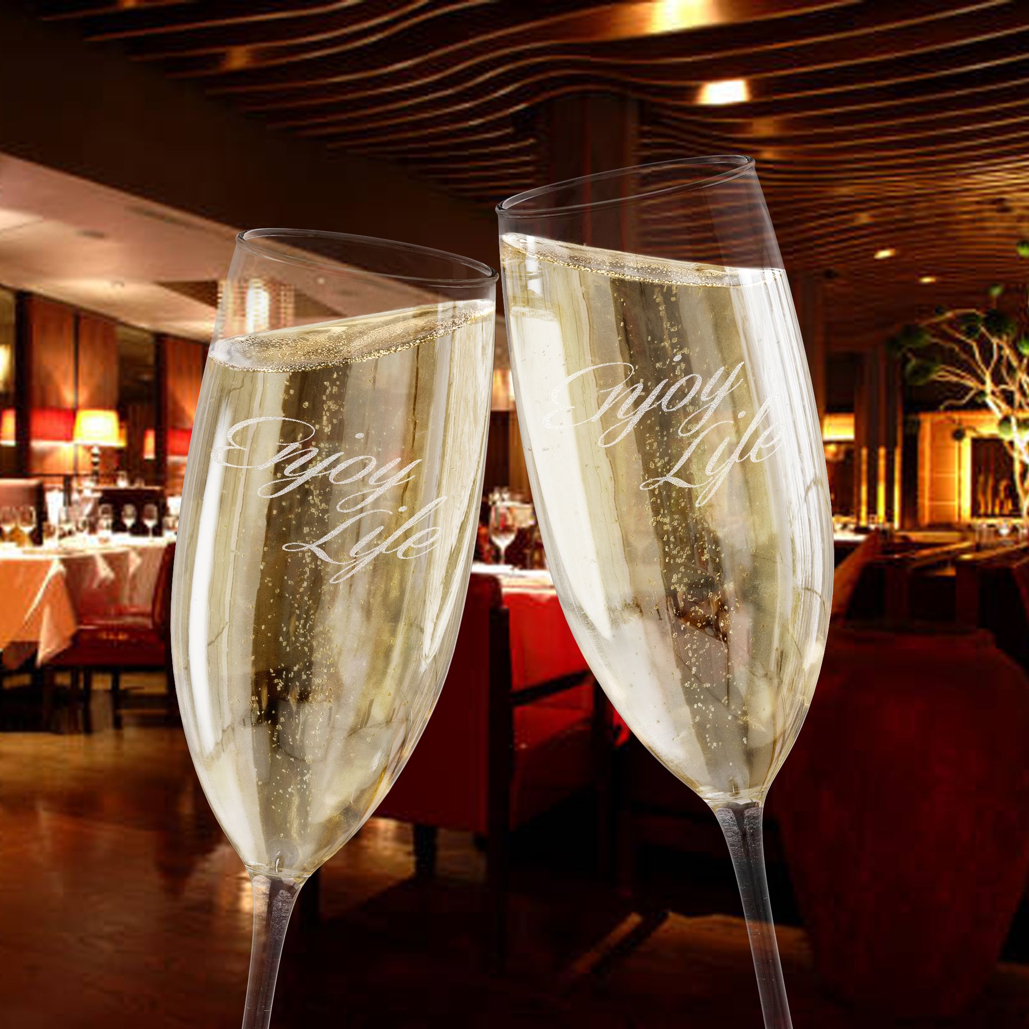 'Enjoy Life' Engraved 8oz Champagne Flute - 314 Originals