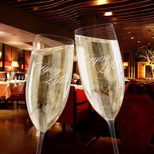 'Enjoy Life' Engraved 8oz Champagne Flute - 314 Originals