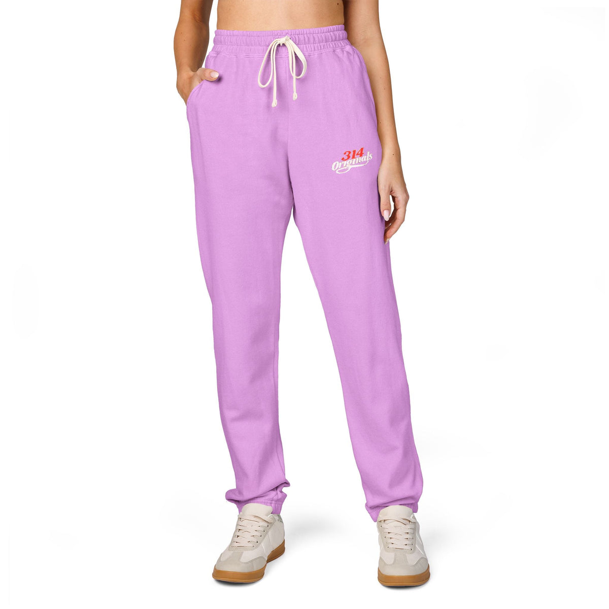 Fleece Sweatpants with Retro Script Chest Logo - 314 Originals