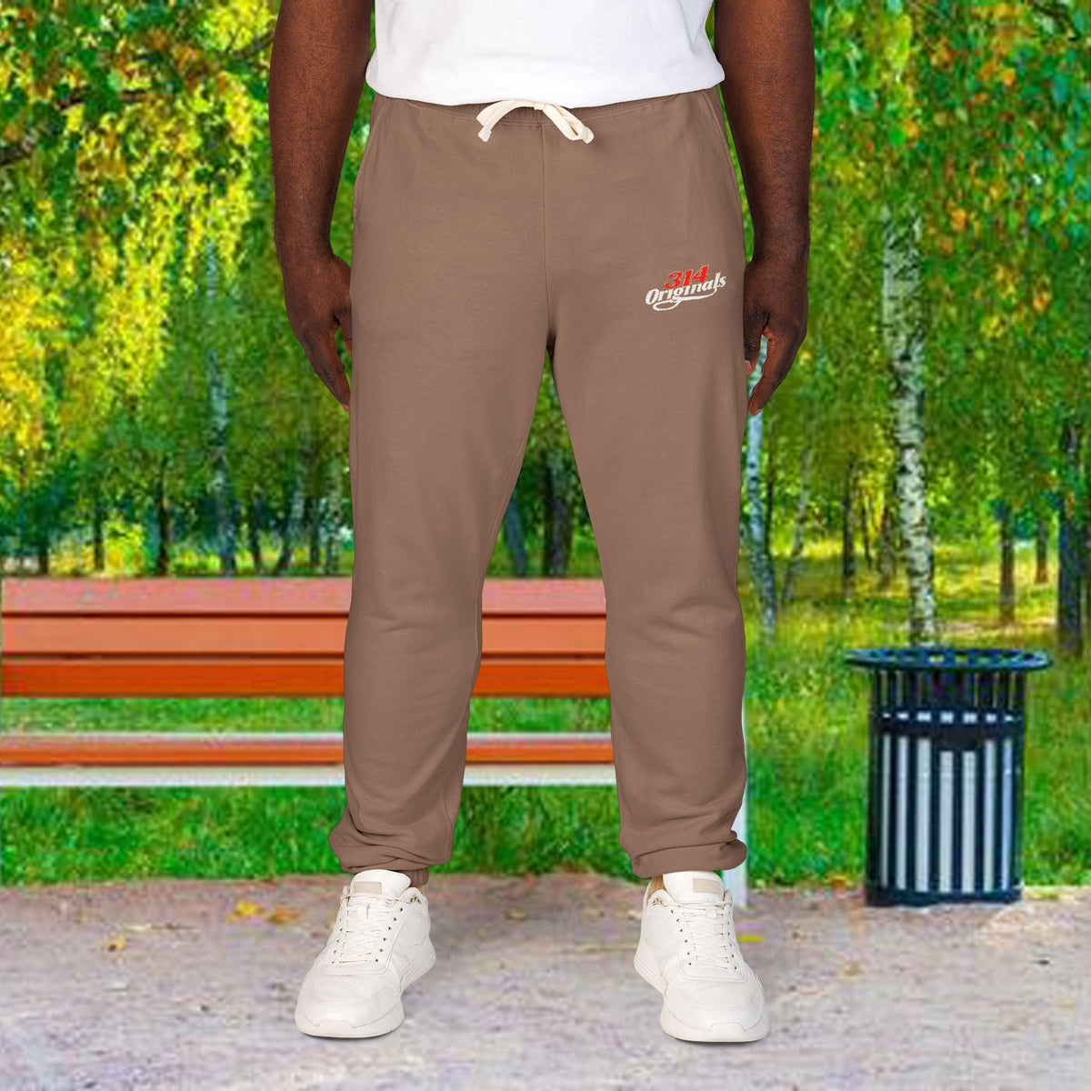 Fleece Sweatpants with Retro Script Chest Logo - 314 Originals