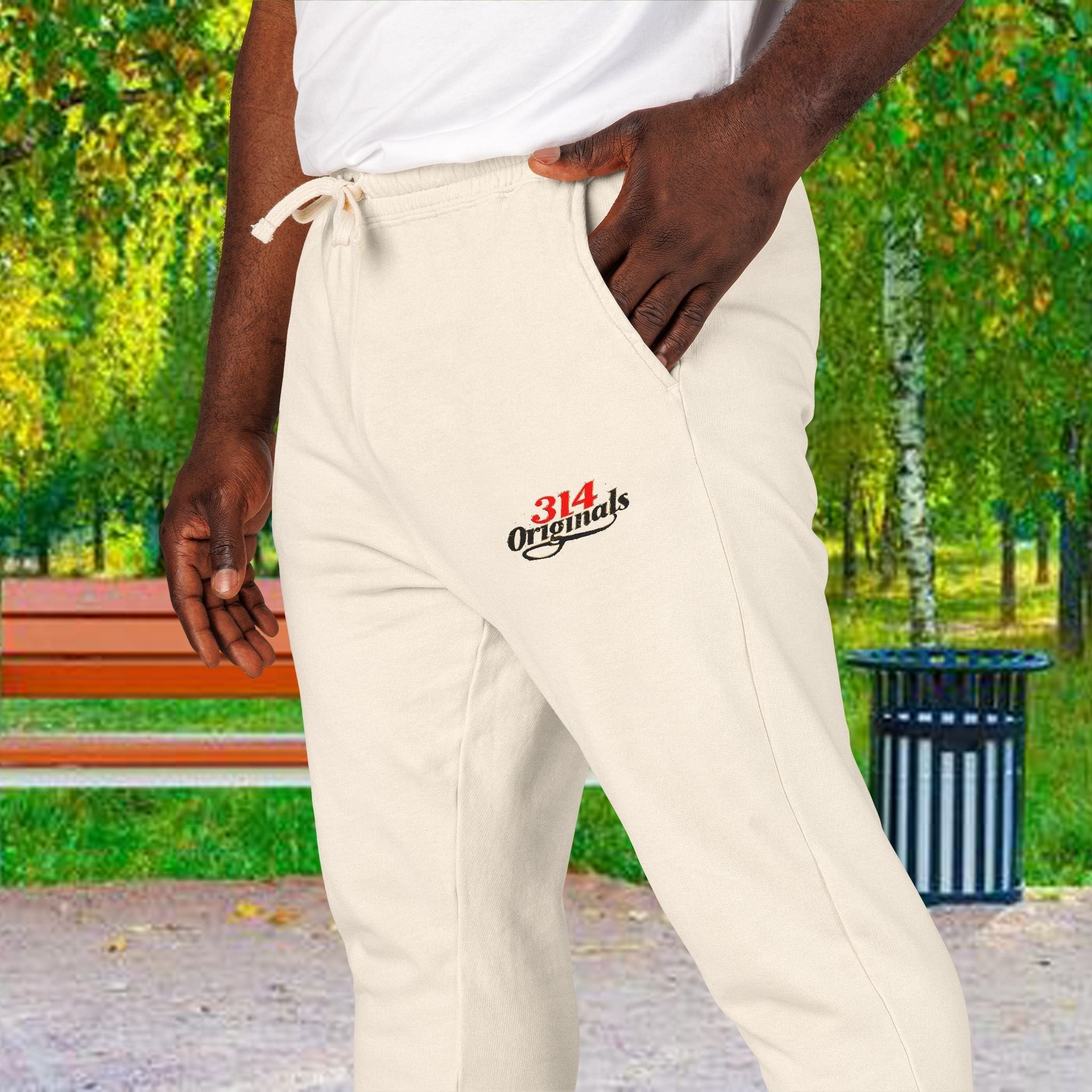 Fleece Sweatpants with Retro Script Chest Logo - 314 Originals