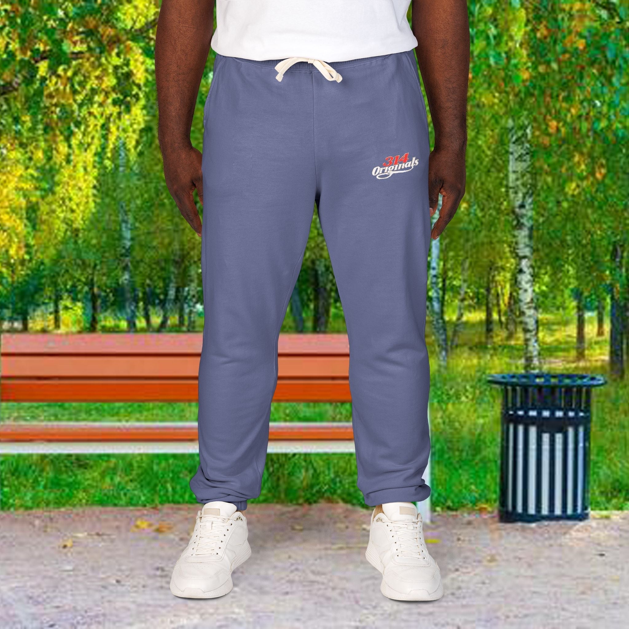 Fleece Sweatpants with Retro Script Chest Logo - 314 Originals