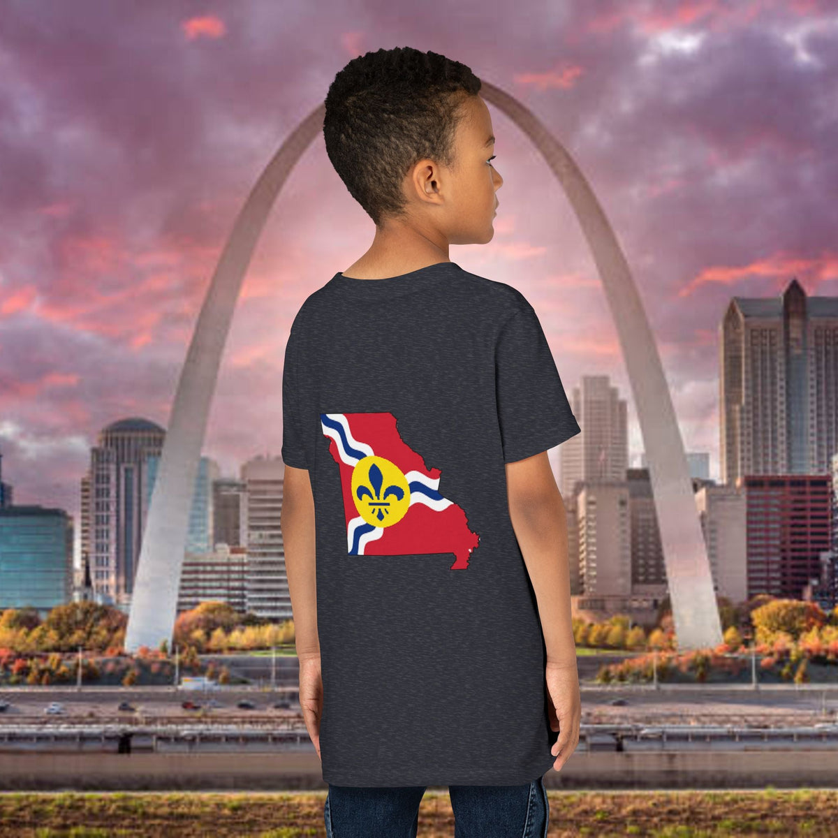 "From the Lou and I'm... Proud" St. Louis Flag Kids Shirt - 314 Originals