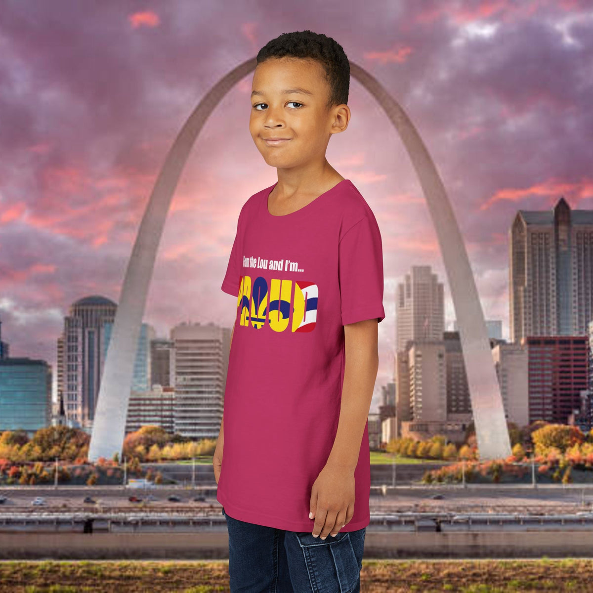 "From the Lou and I'm... Proud" St. Louis Flag Kids Shirt - 314 Originals