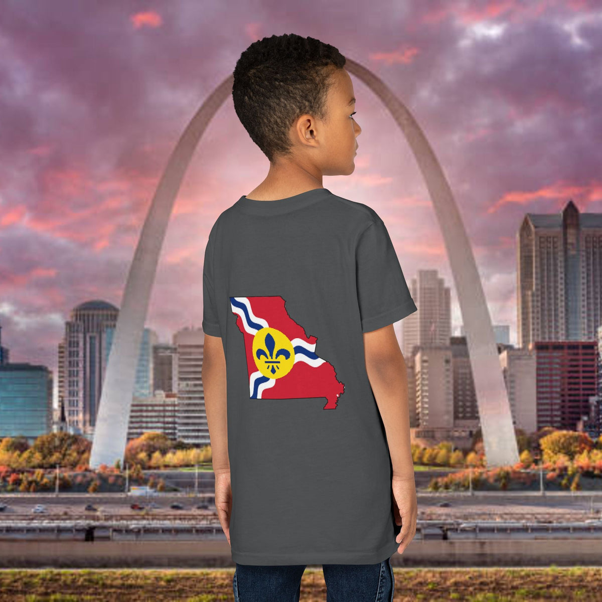 "From the Lou and I'm... Proud" St. Louis Flag Kids Shirt - 314 Originals