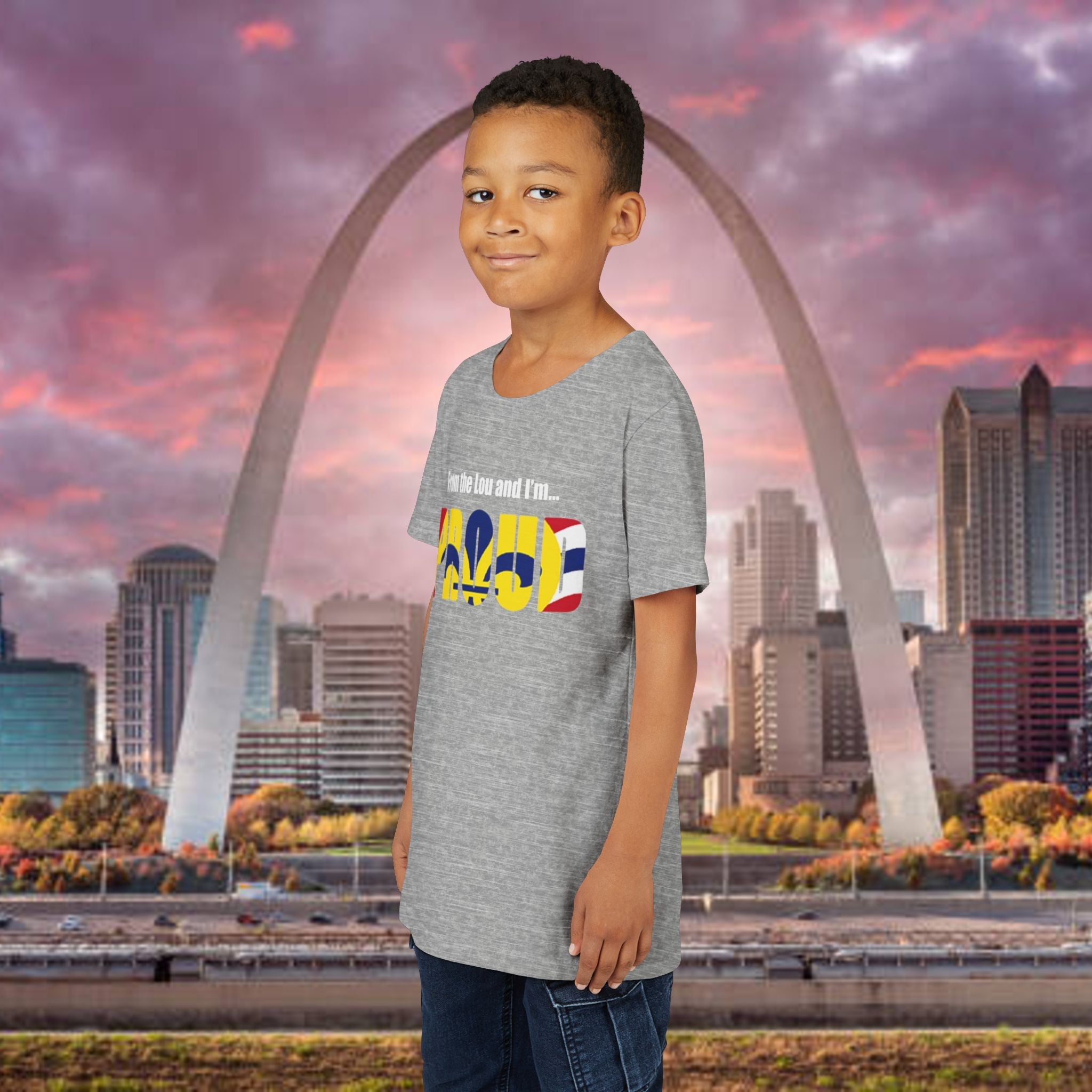 "From the Lou and I'm... Proud" St. Louis Flag Kids Shirt - 314 Originals