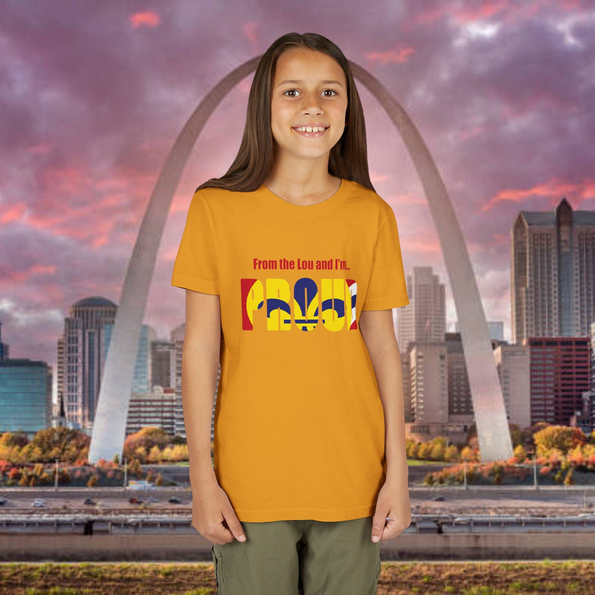 "From the Lou and I'm... Proud" St. Louis Flag Kids Shirt - 314 Originals