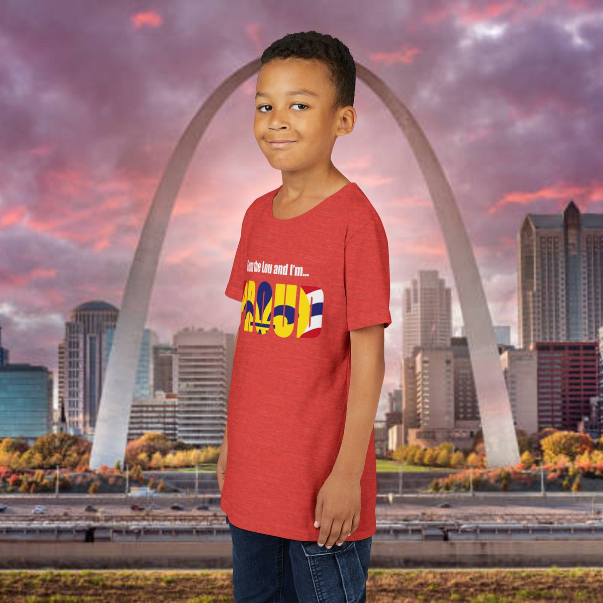 "From the Lou and I'm... Proud" St. Louis Flag Kids Shirt - 314 Originals