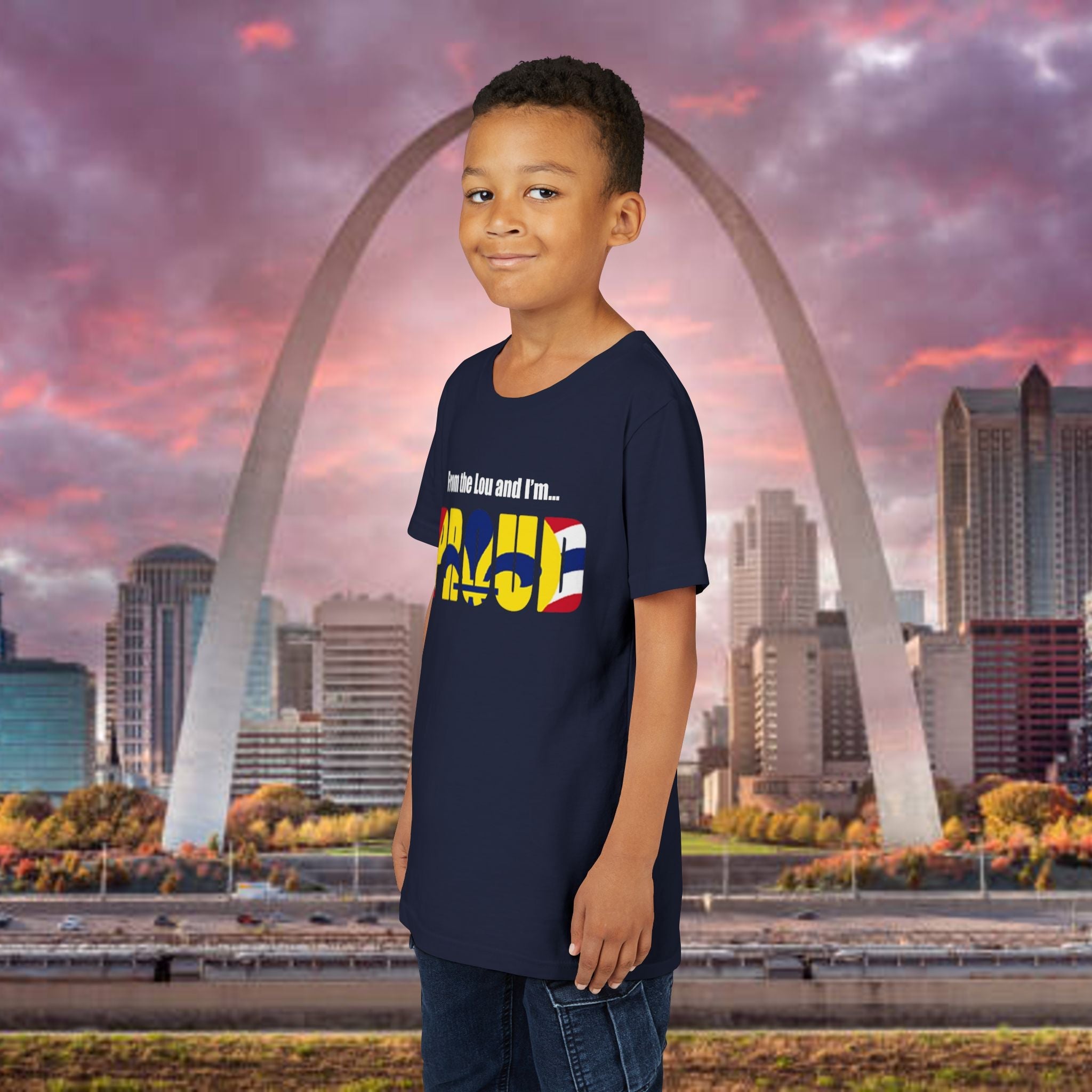 "From the Lou and I'm... Proud" St. Louis Flag Kids Shirt - 314 Originals
