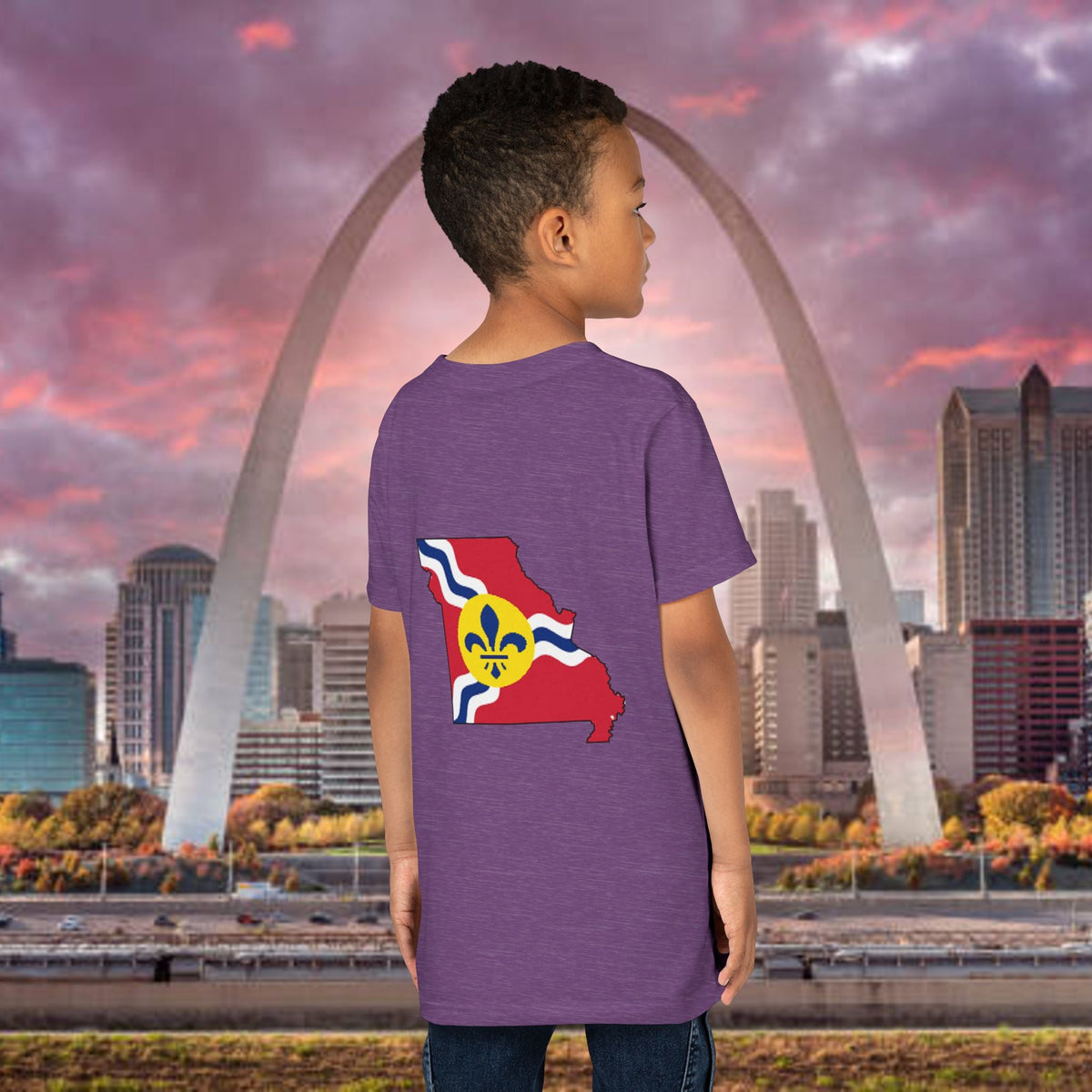 "From the Lou and I'm... Proud" St. Louis Flag Kids Shirt - 314 Originals