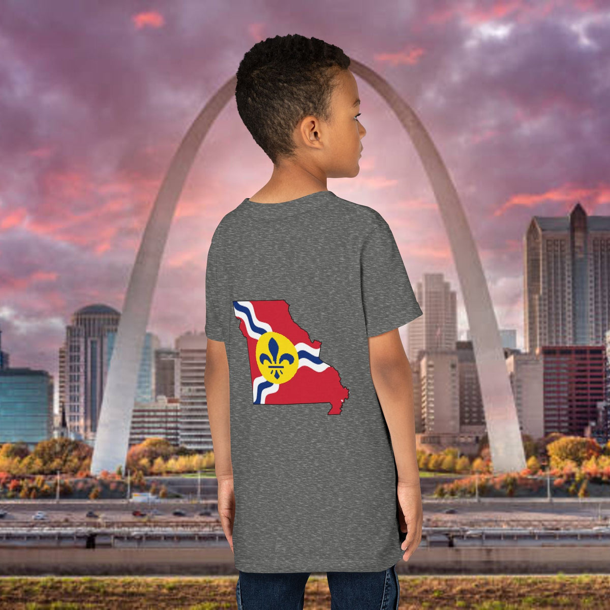 "From the Lou and I'm... Proud" St. Louis Flag Kids Shirt - 314 Originals
