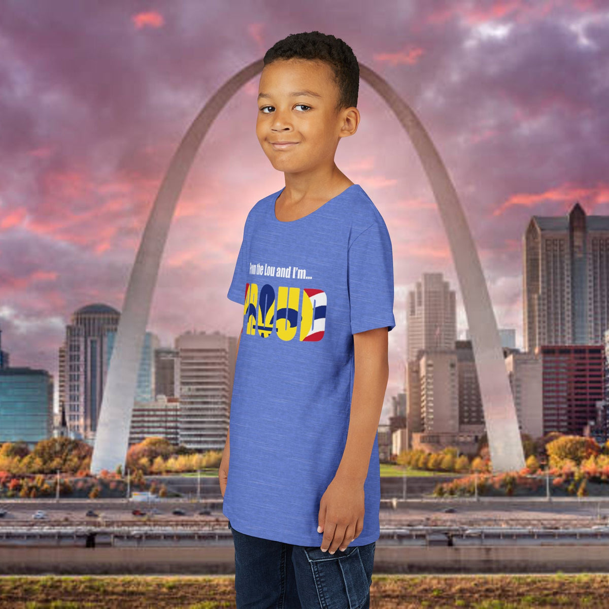 "From the Lou and I'm... Proud" St. Louis Flag Kids Shirt - 314 Originals