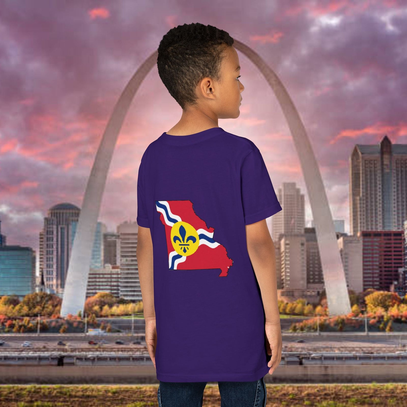 "From the Lou and I'm... Proud" St. Louis Flag Kids Shirt - 314 Originals