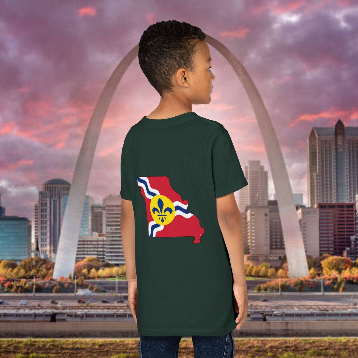"From the Lou and I'm... Proud" St. Louis Flag Kids Shirt - 314 Originals