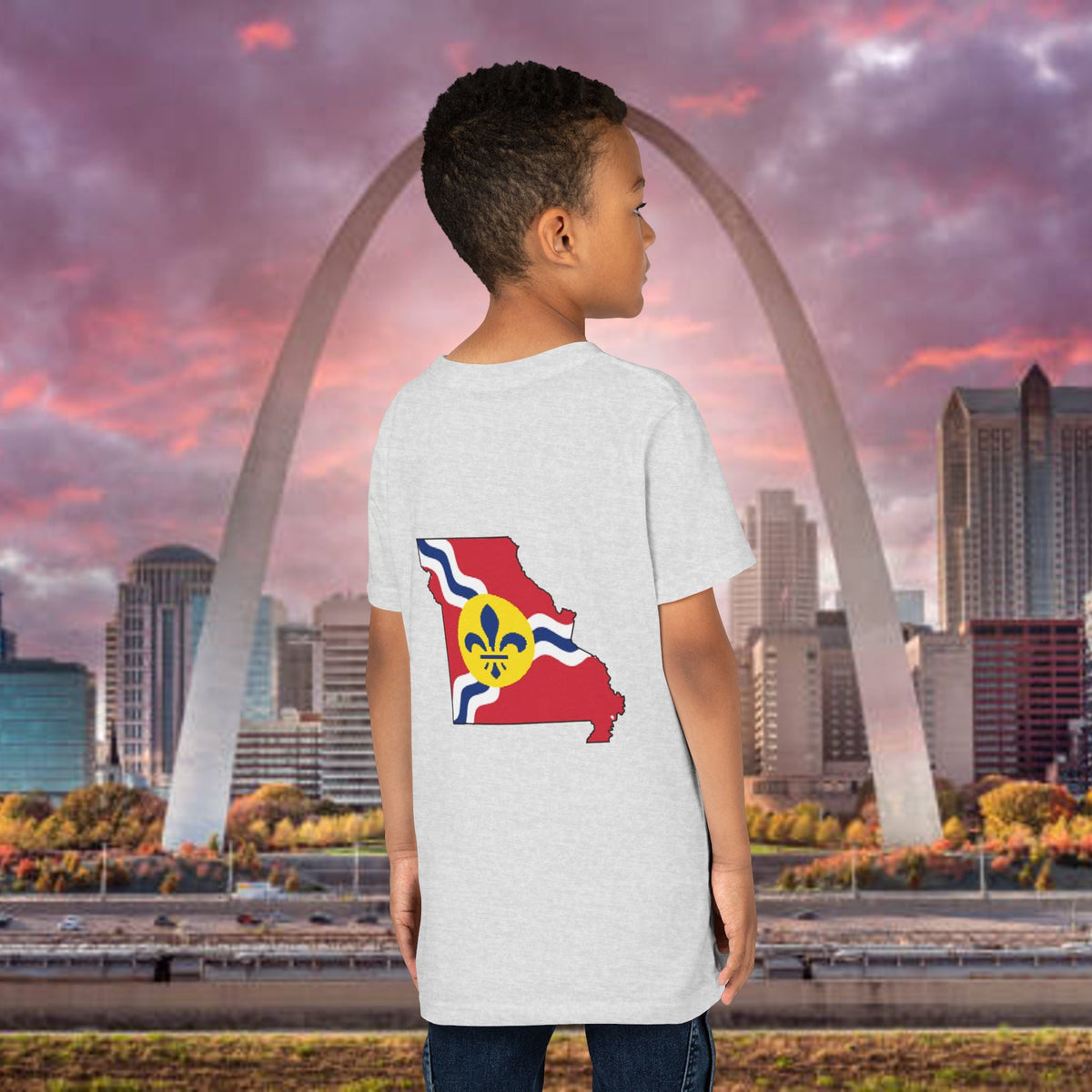 "From the Lou and I'm... Proud" St. Louis Flag Kids Shirt - 314 Originals