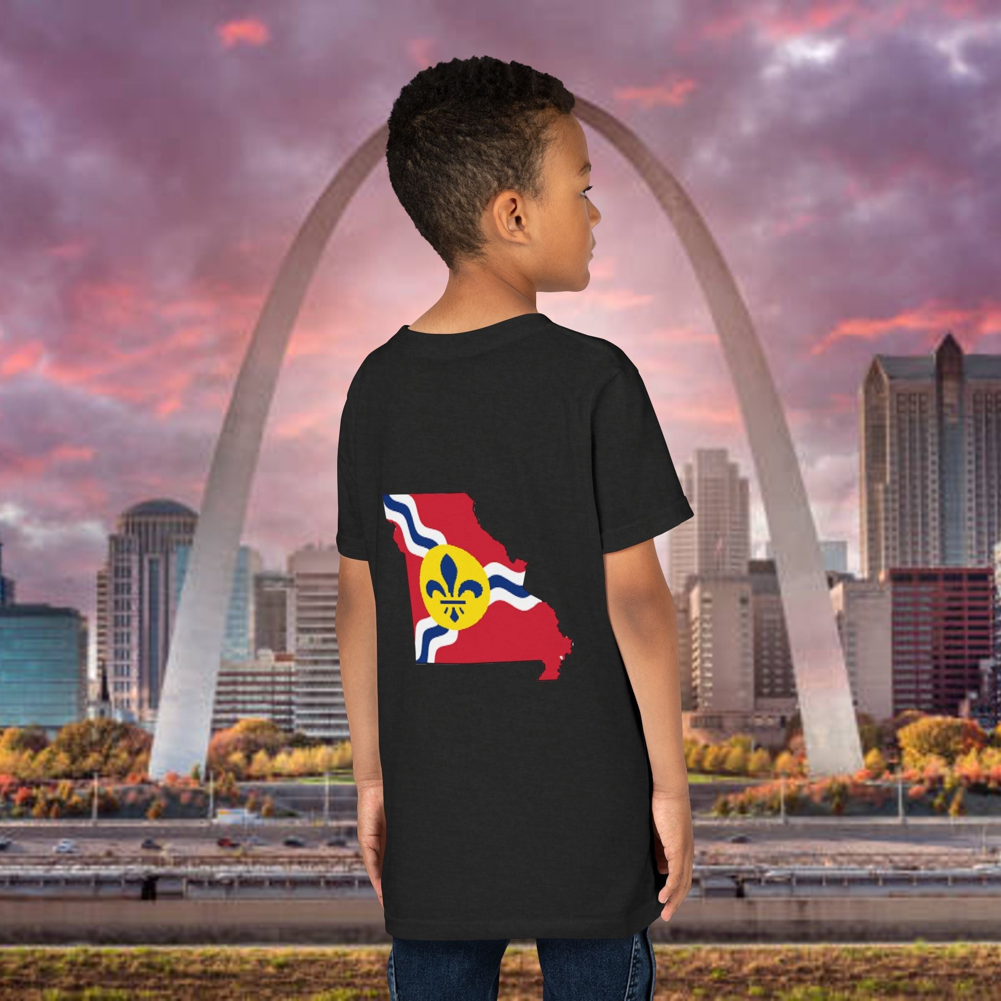 "From the Lou and I'm... Proud" St. Louis Flag Kids Shirt - 314 Originals