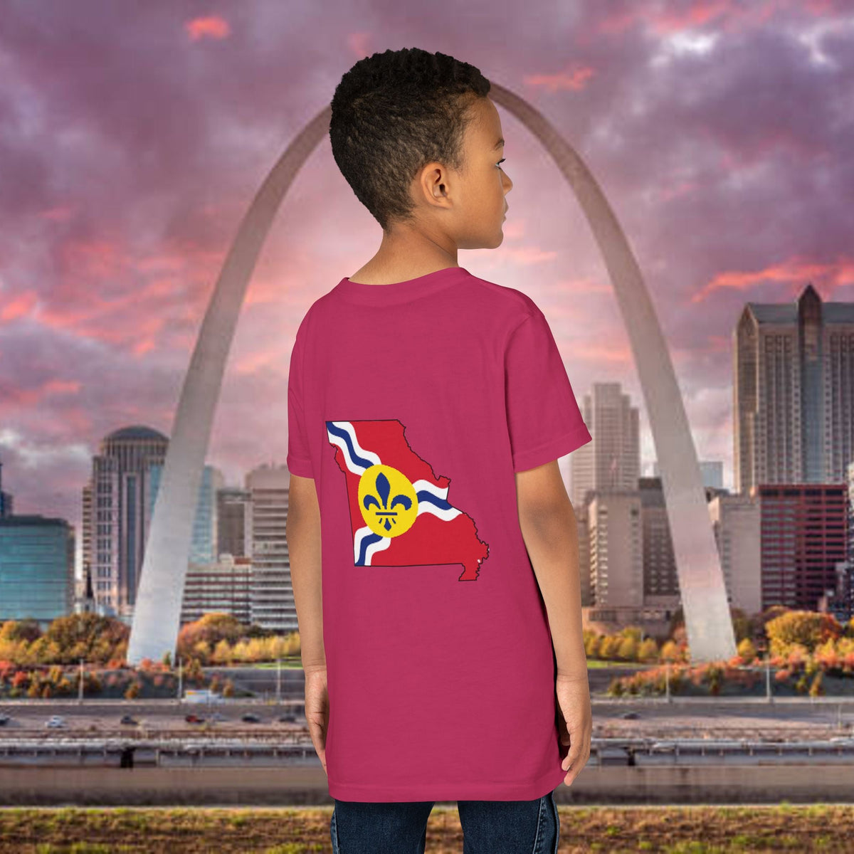 "From the Lou and I'm... Proud" St. Louis Flag Kids Shirt - 314 Originals