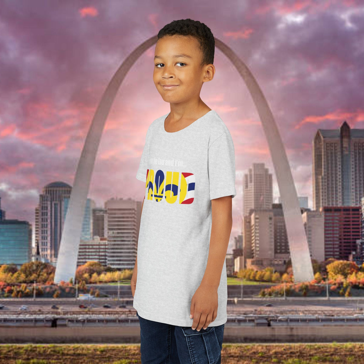 "From the Lou and I'm... Proud" St. Louis Flag Kids Shirt - 314 Originals