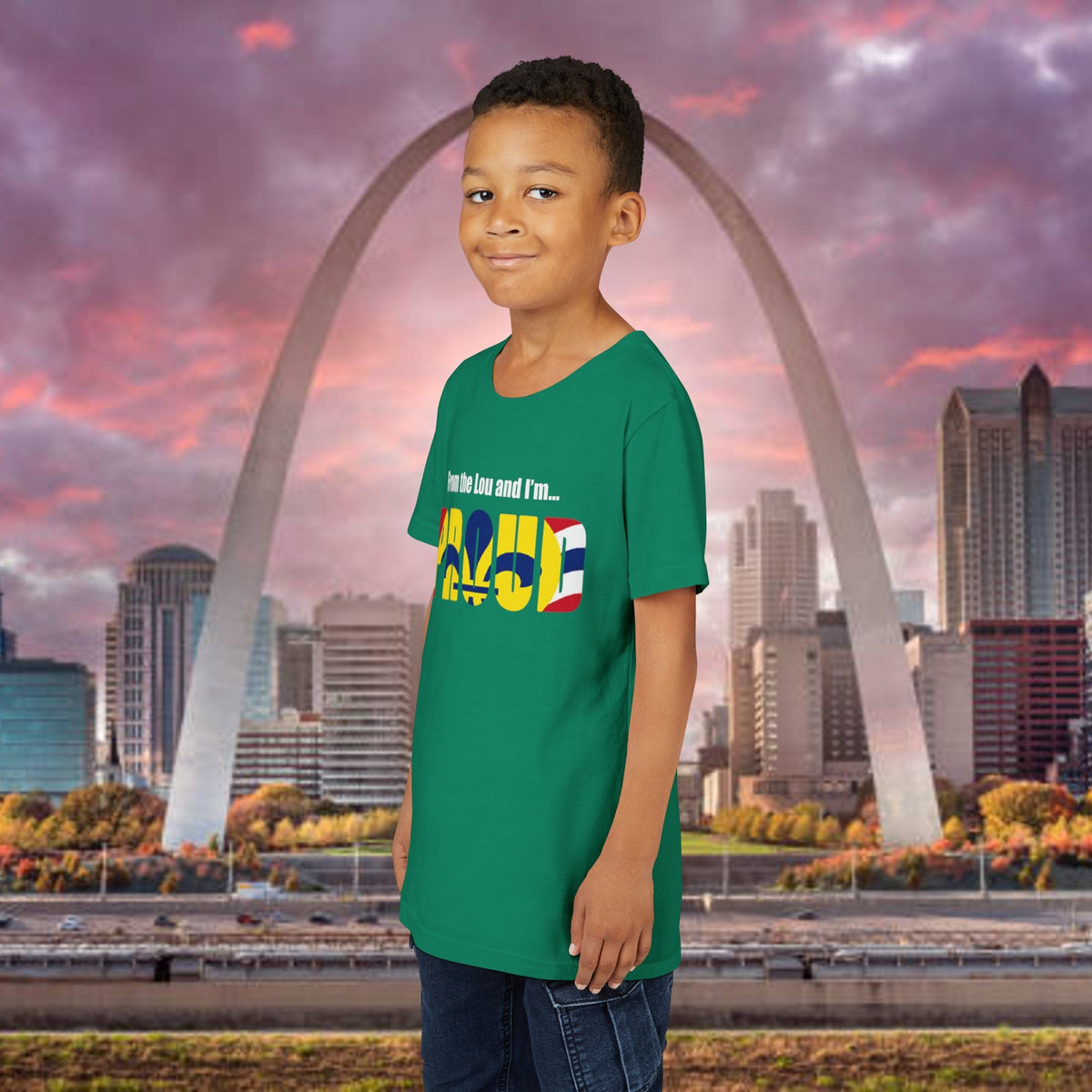 "From the Lou and I'm... Proud" St. Louis Flag Kids Shirt - 314 Originals