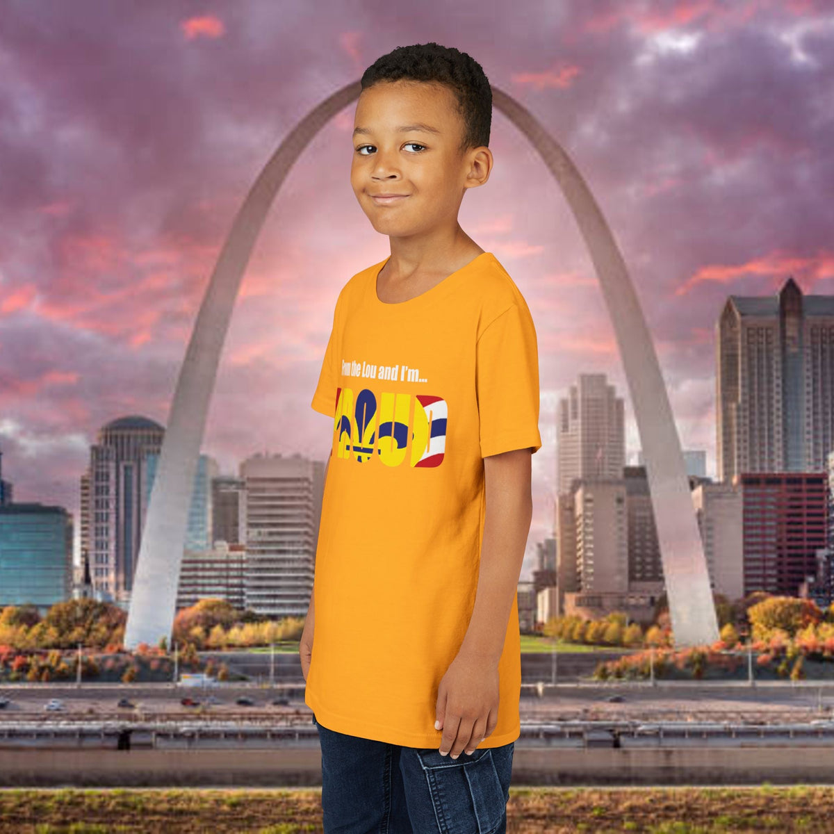 "From the Lou and I'm... Proud" St. Louis Flag Kids Shirt - 314 Originals