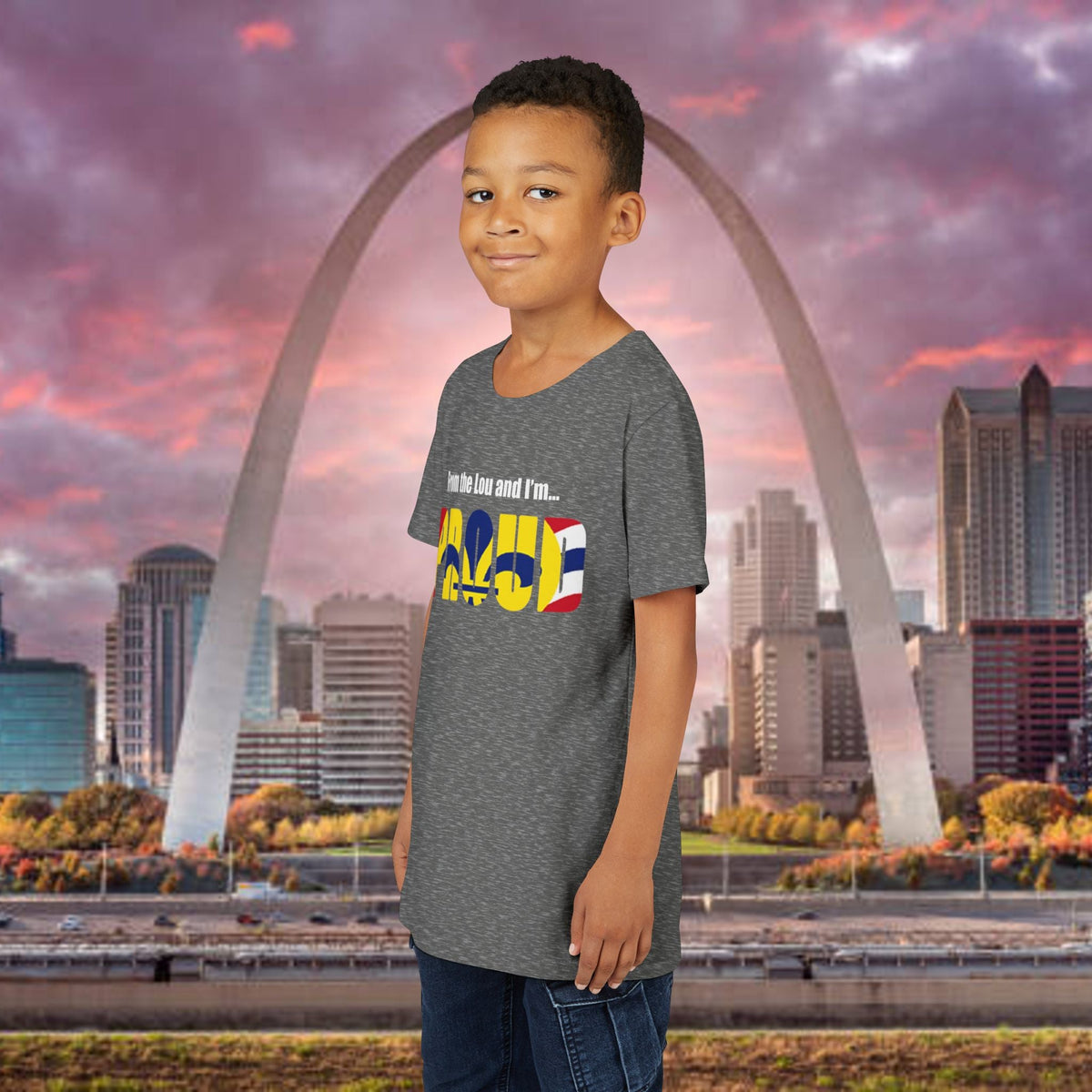 "From the Lou and I'm... Proud" St. Louis Flag Kids Shirt - 314 Originals