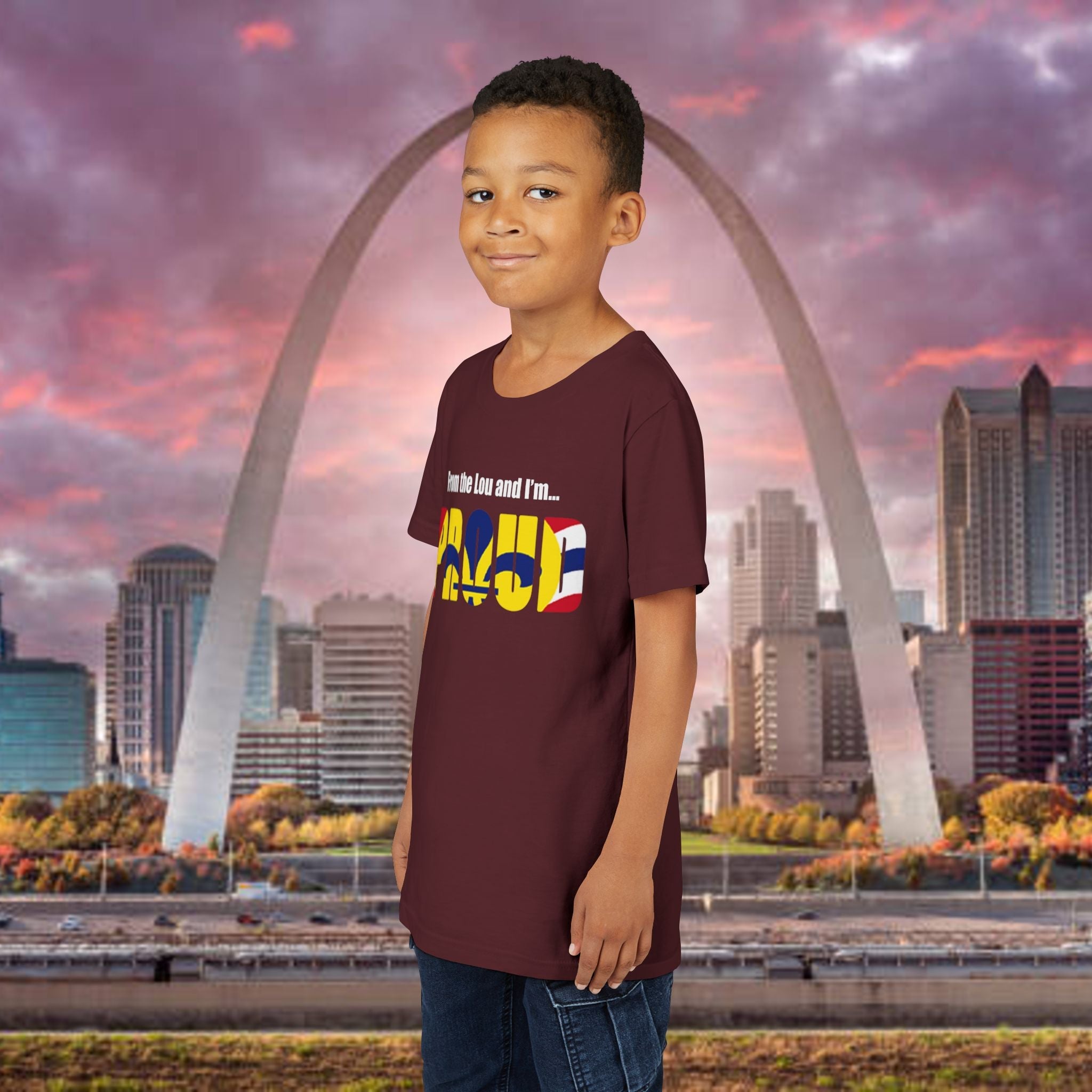"From the Lou and I'm... Proud" St. Louis Flag Kids Shirt - 314 Originals