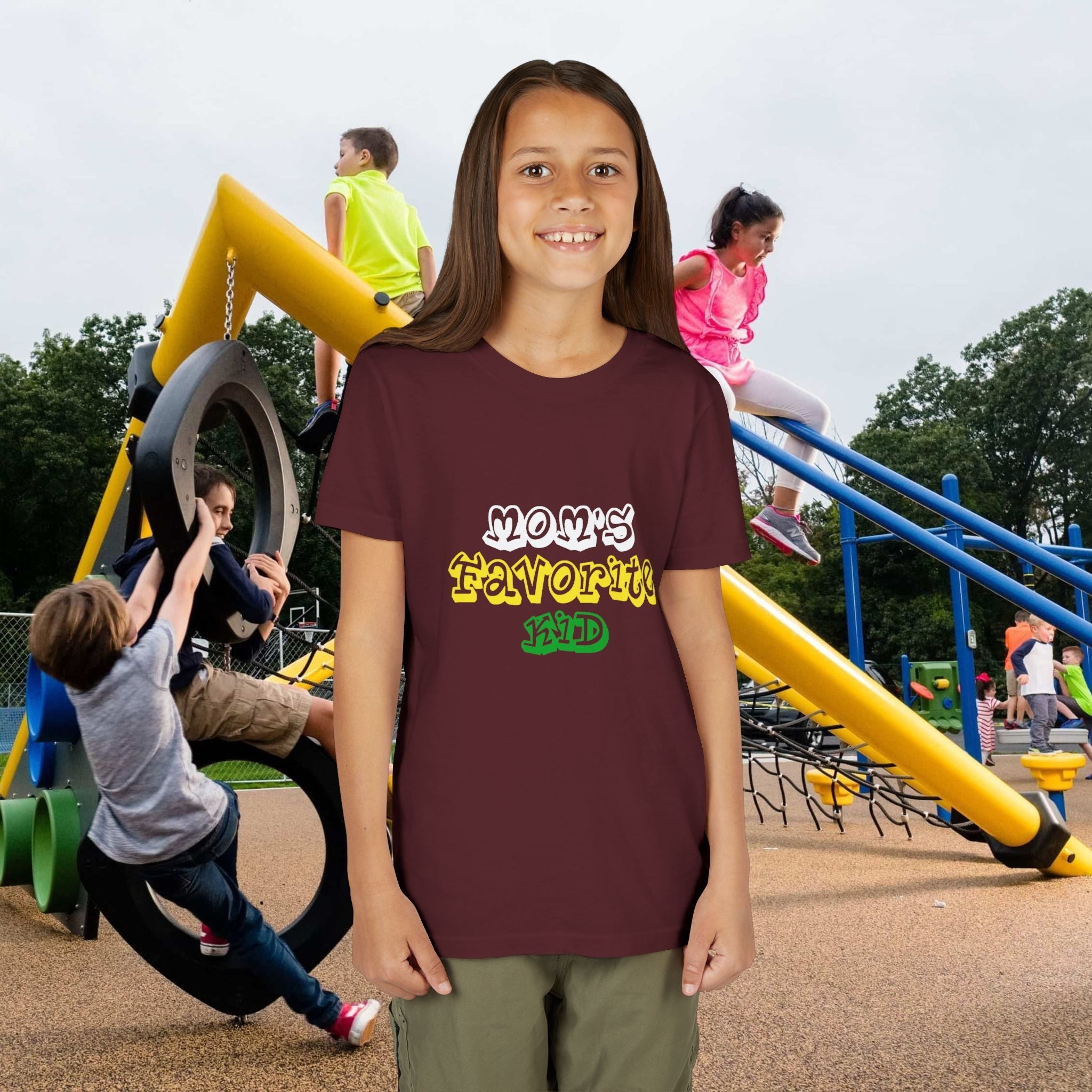 Girl's "Favorite Kid" Retro Yellow & Green Graphic T-Shirt - 314 Originals