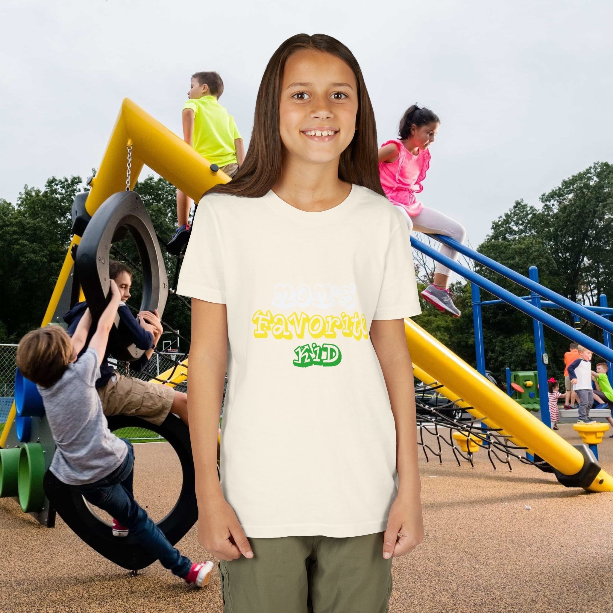 Girl's "Favorite Kid" Retro Yellow & Green Graphic T-Shirt - 314 Originals