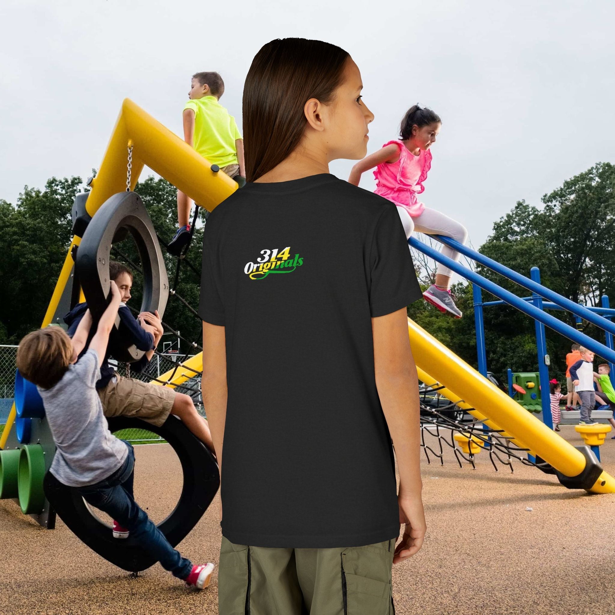 Girl's "Favorite Kid" Retro Yellow & Green Graphic T-Shirt - 314 Originals