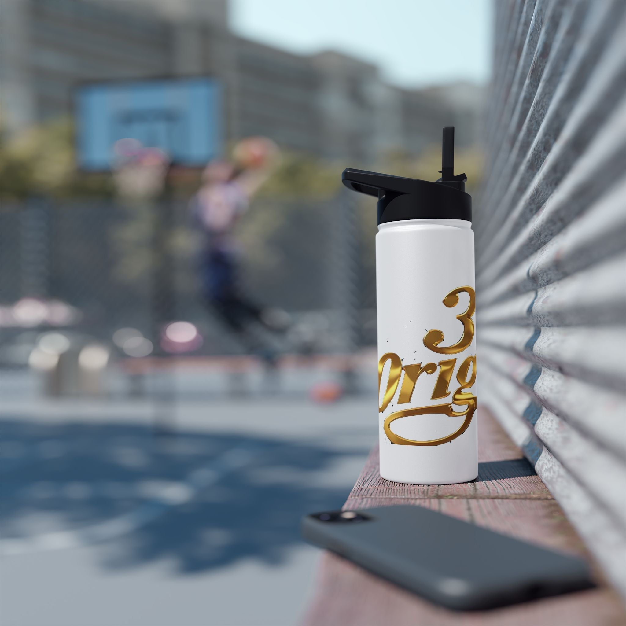 Gold Script Stainless Steel Water Bottle - 314 Originals