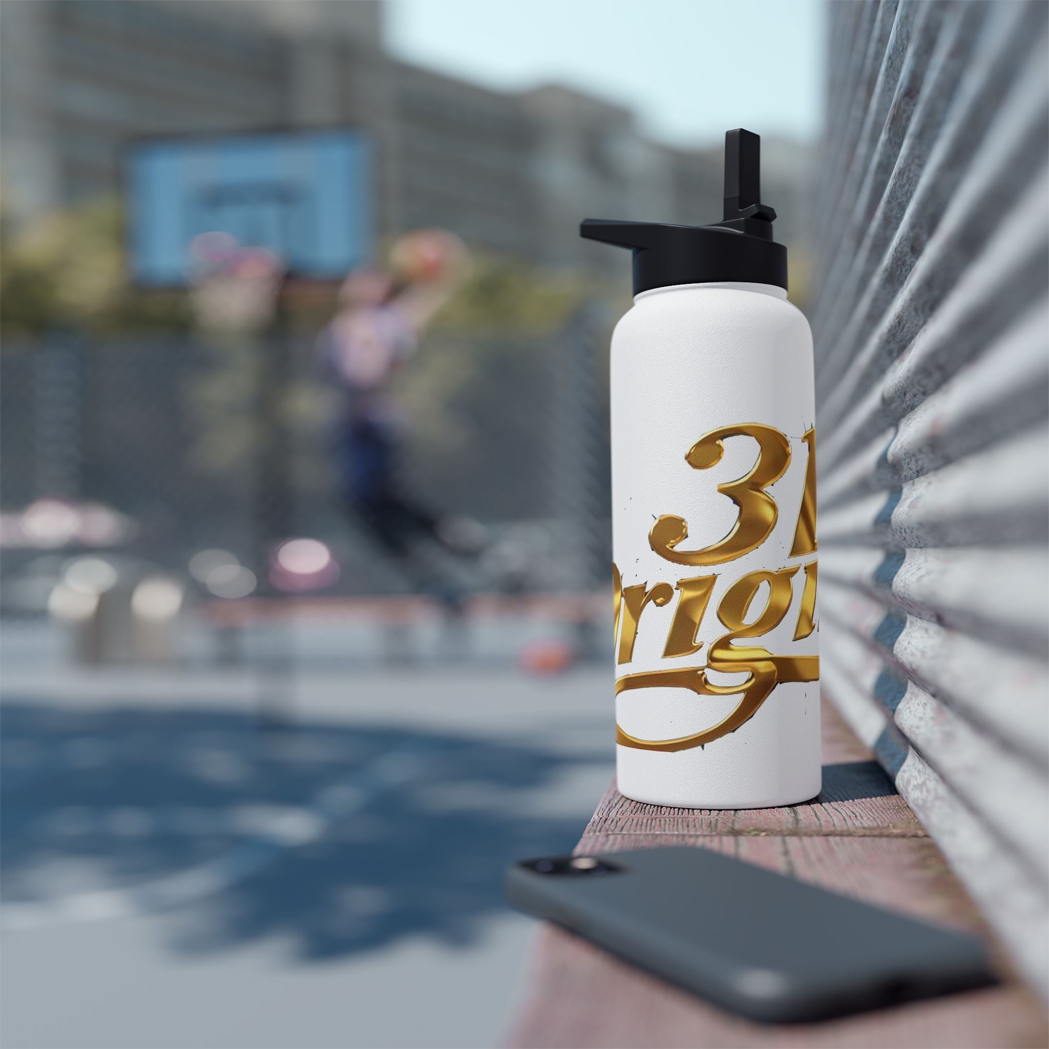 Gold Script Stainless Steel Water Bottle - 314 Originals