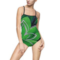 Green Lotus One-Piece Swimsuit — Floral Tropical Swimwear - 314 Originals