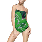 Green Lotus One-Piece Swimsuit — Floral Tropical Swimwear - 314 Originals