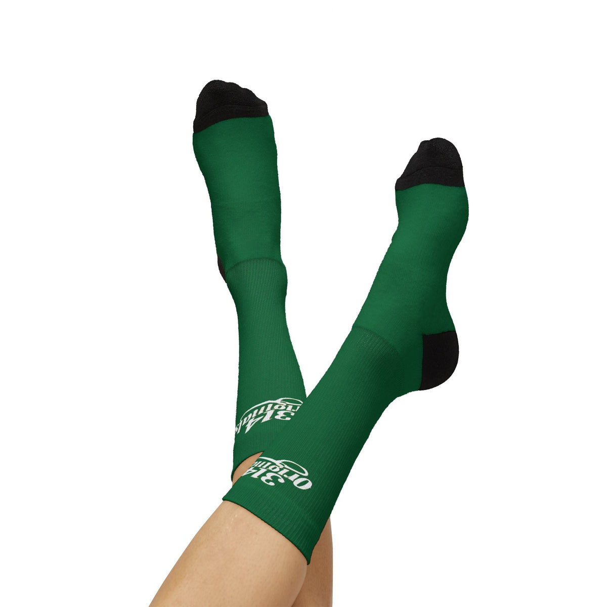Green Sublimation Socks with '314 Originals' Script — Athletic Crew Socks - 314 Originals