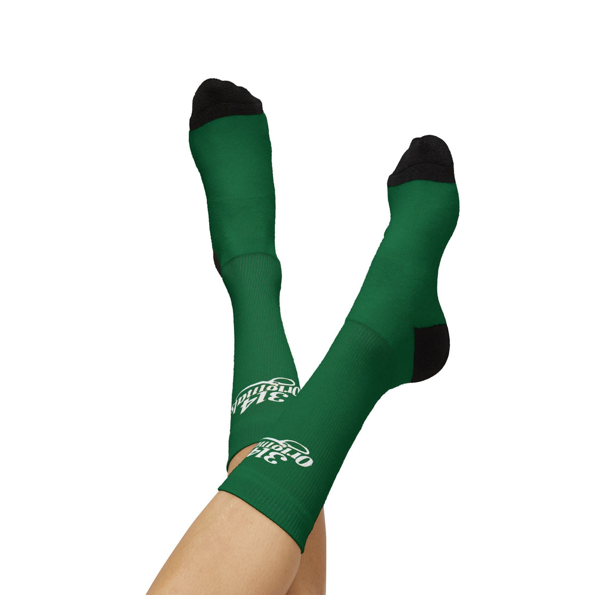 Green Sublimation Socks with '314 Originals' Script — Athletic Crew Socks - 314 Originals