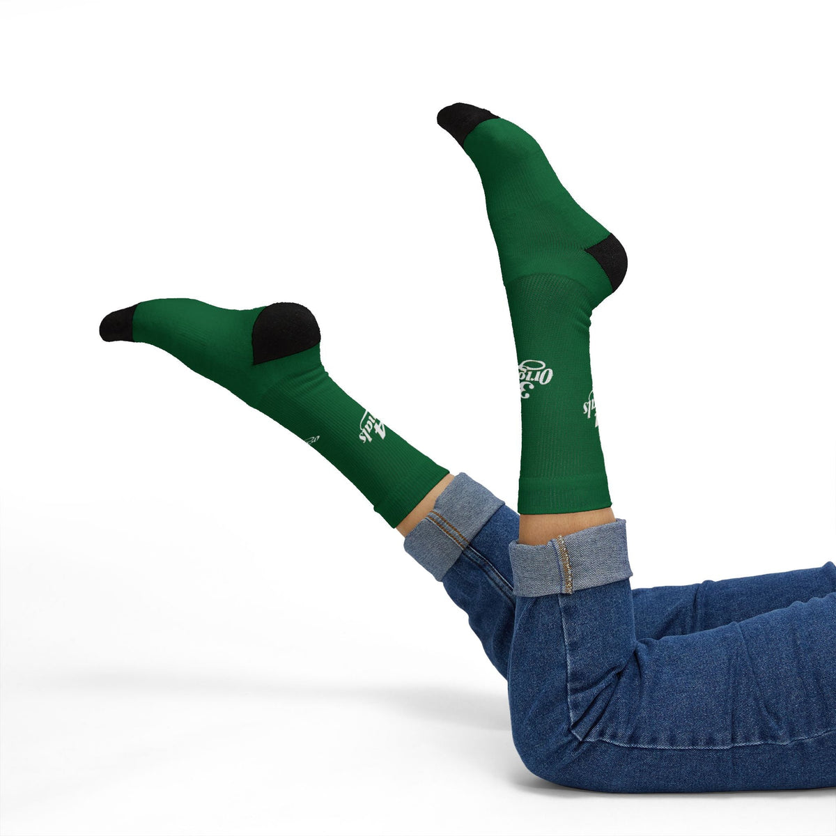 Green Sublimation Socks with '314 Originals' Script — Athletic Crew Socks - 314 Originals