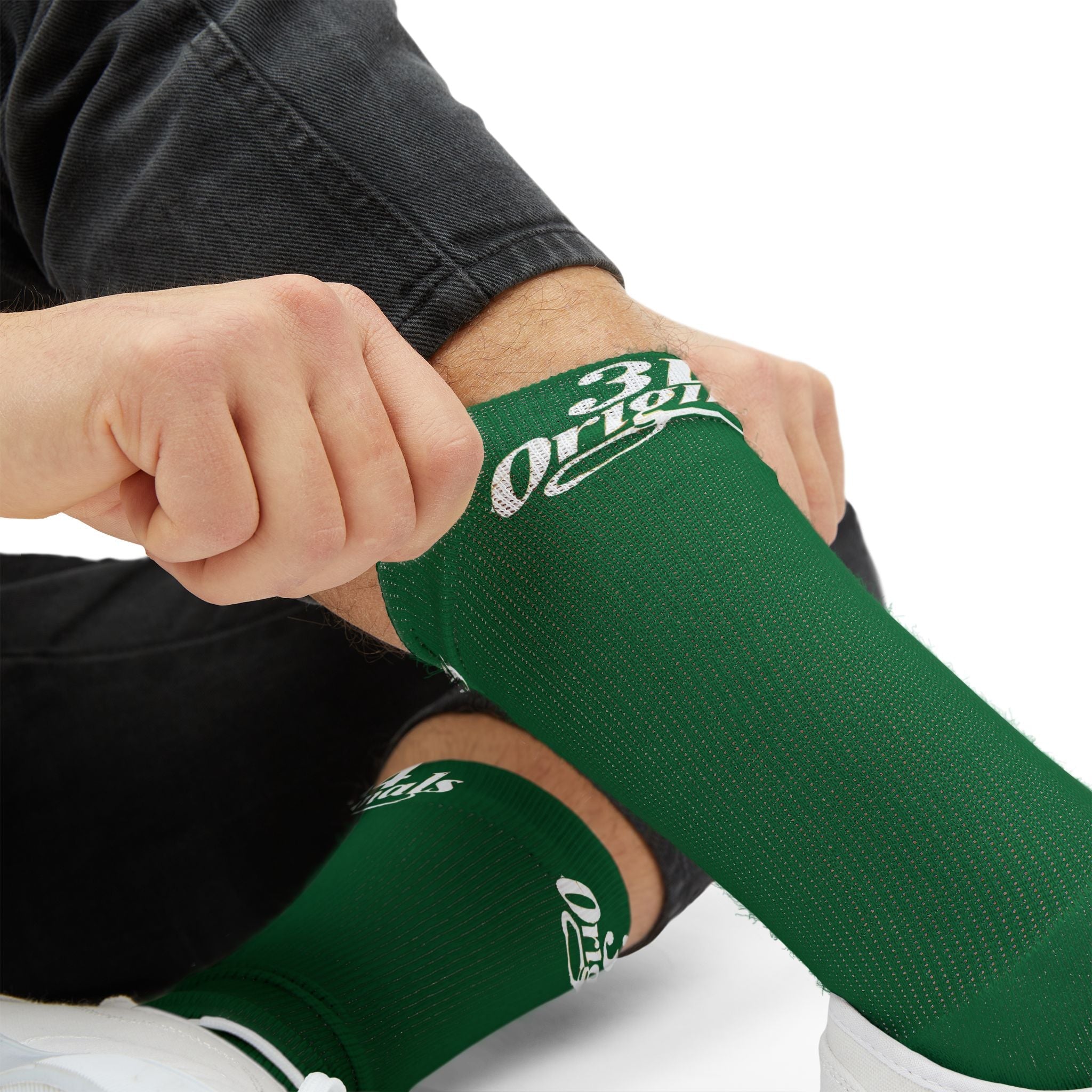 Green Sublimation Socks with '314 Originals' Script — Athletic Crew Socks - 314 Originals