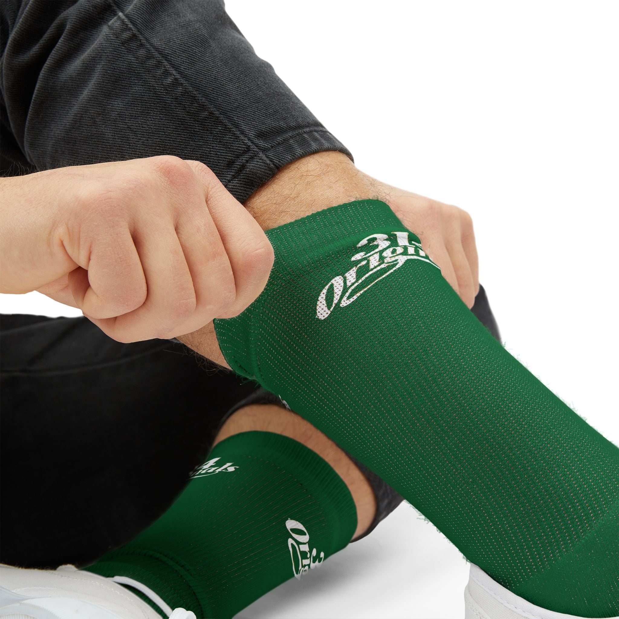 Green Sublimation Socks with '314 Originals' Script — Athletic Crew Socks - 314 Originals