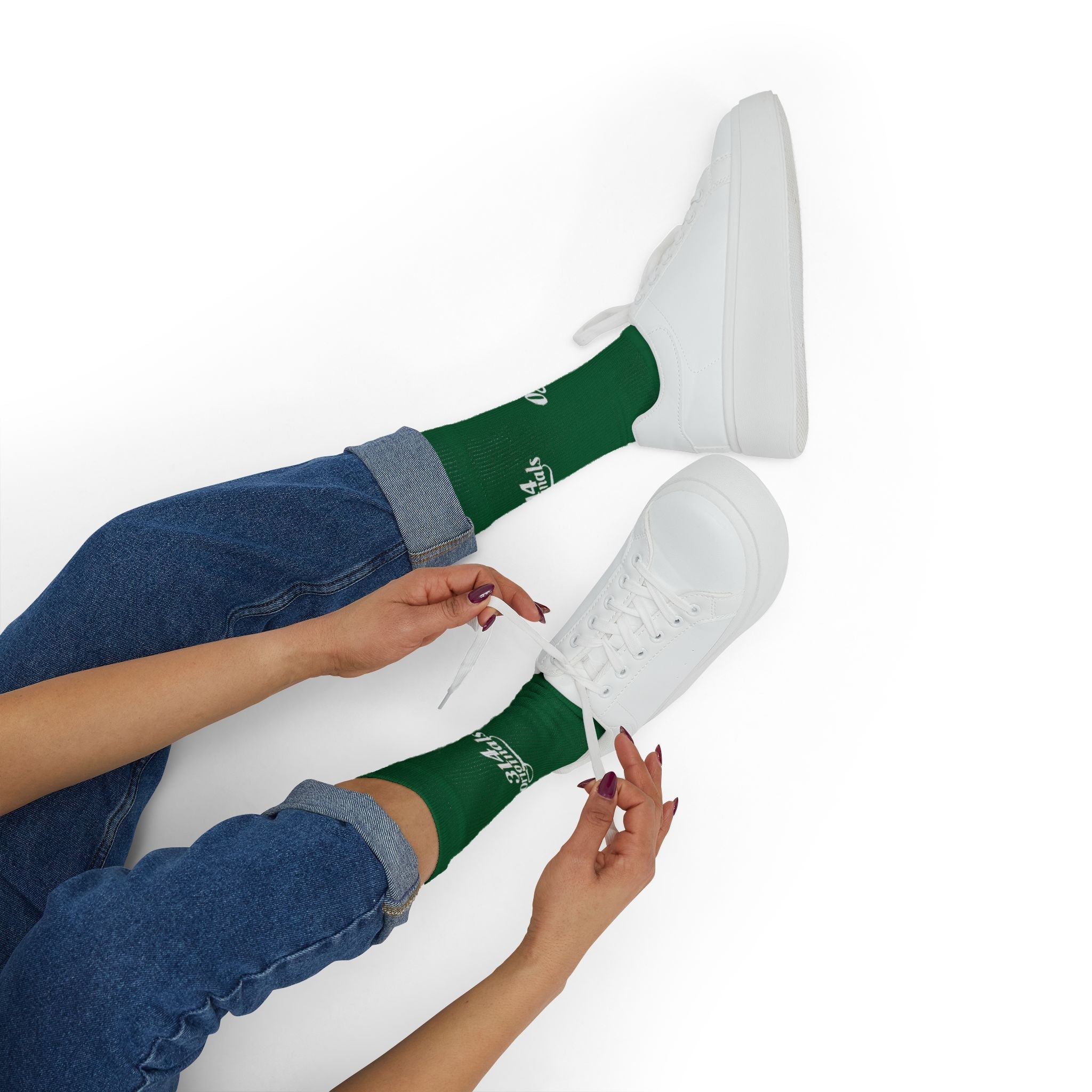 Green Sublimation Socks with '314 Originals' Script — Athletic Crew Socks - 314 Originals