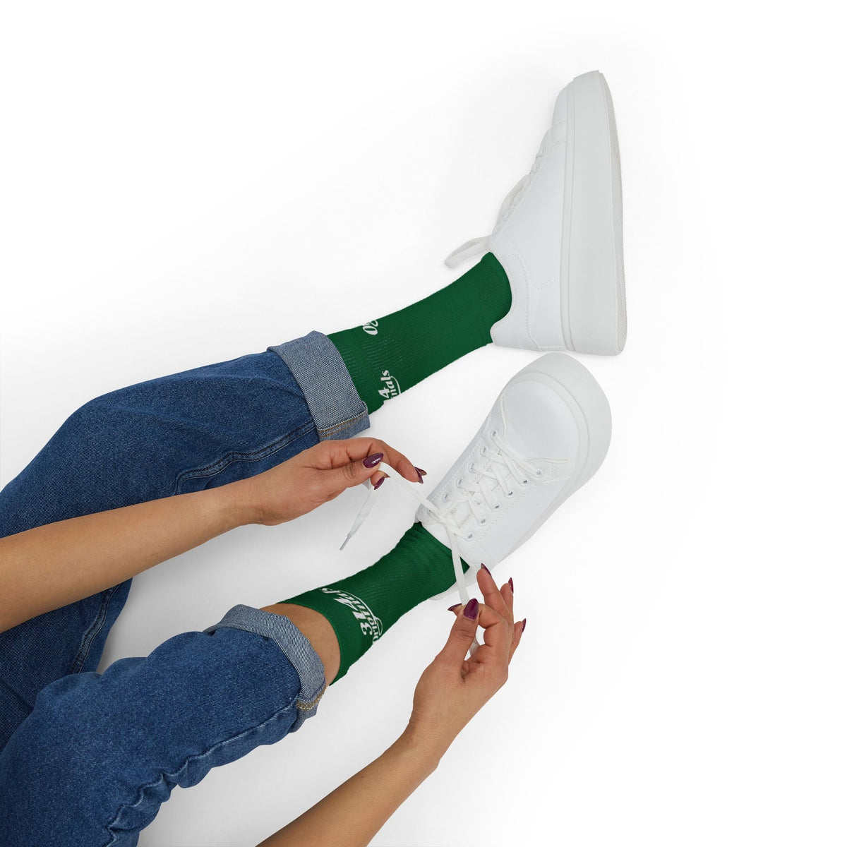 Green Sublimation Socks with '314 Originals' Script — Athletic Crew Socks - 314 Originals