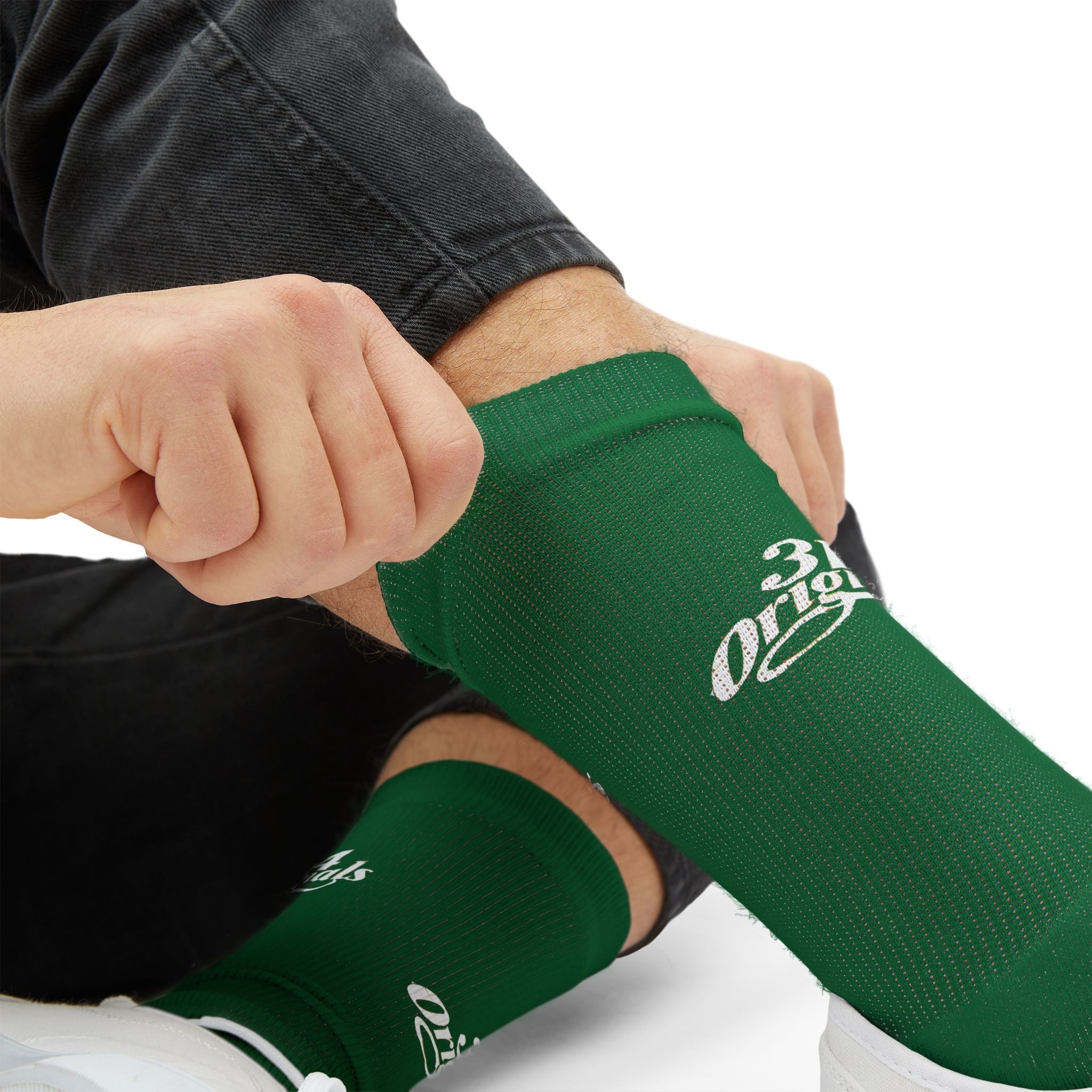 Green Sublimation Socks with '314 Originals' Script — Athletic Crew Socks - 314 Originals