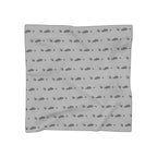 Grey and Black Logo Scarf - Script Pattern Polyester Scarf - 314 Originals