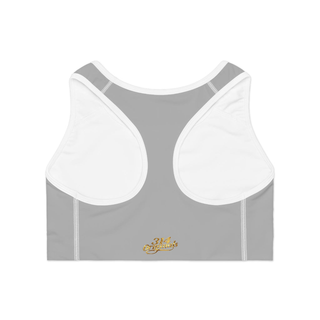 Grey Sports Bra — "Originals" Pink Script Athletic Crop Top - 314 Originals